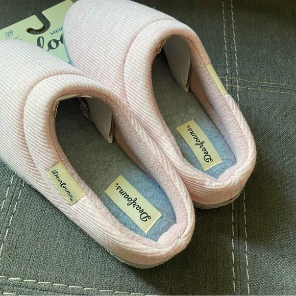 NWT Light pink & gray memory foam indoor/outdoor washable house slippers - Picture 3 of 6